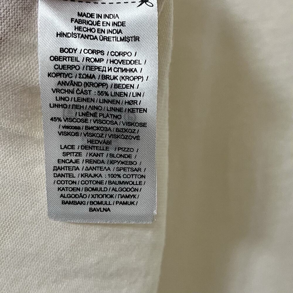 Lauren Ralph Lauren Linen Blend Jersey Flutter‎ Sleeve Top Size XL White Cottage - Picture 5 of 6